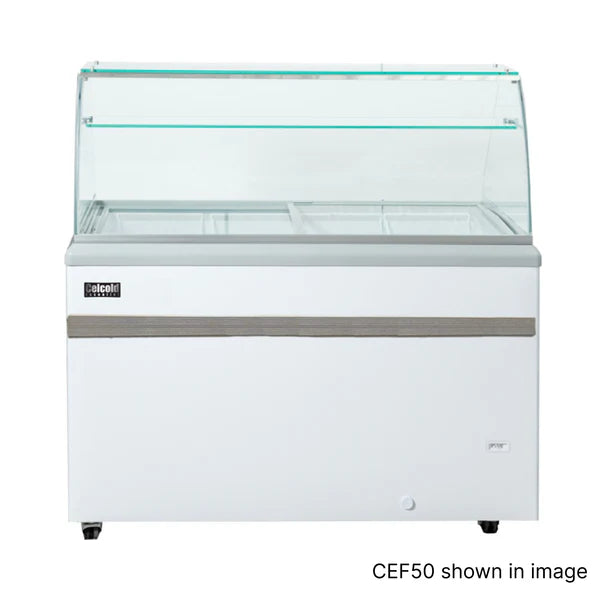 50" Glass Sliding Door Ice Cream Cabinet with Sneeze Guard and Baskets - CEF50