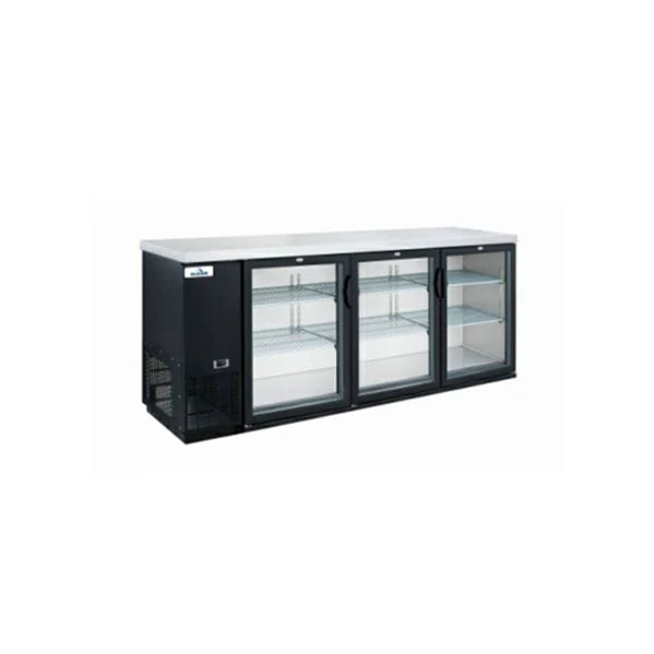 73" Glass Three Door Back Bar Cooler