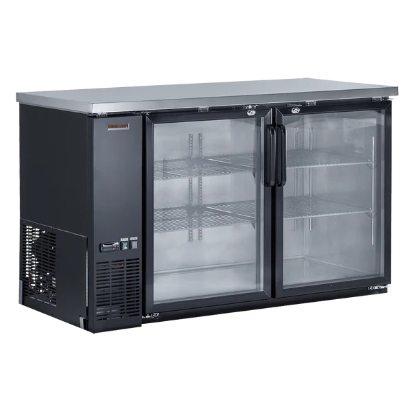 59" Glass 2-Door Back Bar Refrigerator