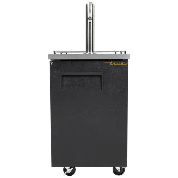 24" 1-Keg Solid Black Direct Draw Beer Dispenser With 1 Tap