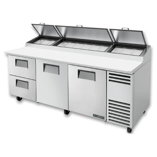 93" 2-Door 2-Drawer Refrigerated Pizza Prep Table with Alternate Top