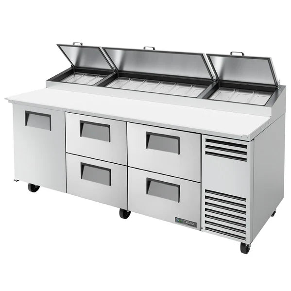 93" 1-Door 4-Drawer Refrigerated Pizza Prep Table with Alternate Top