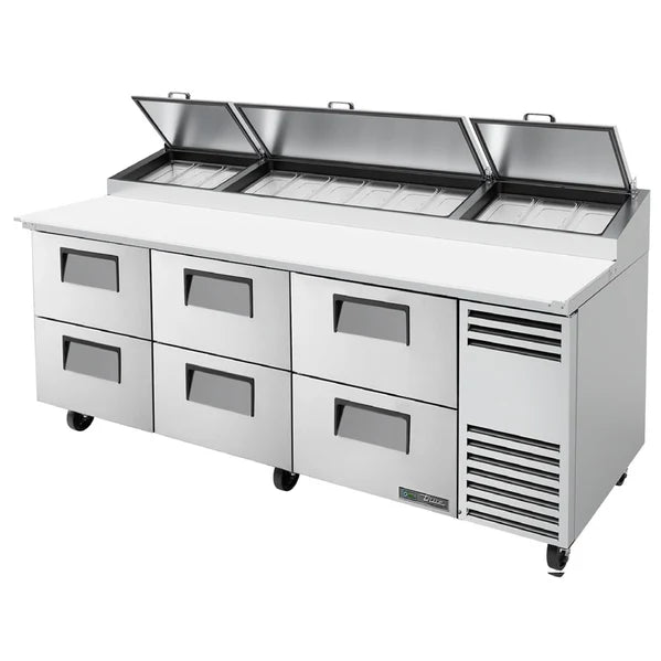 93" 6-Drawer Refrigerated Pizza Prep Table with Alternate Top