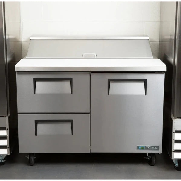 48" 12 Pan Salad/Sandwich Prep Table With 2-Drawers And 1-Door