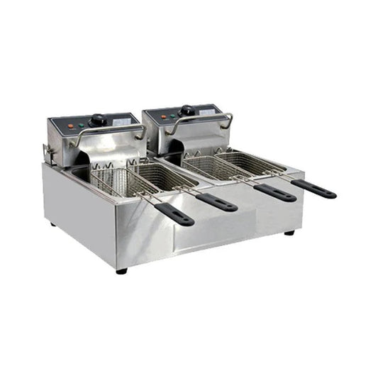26" Lb. Dual Electric Countertop Deep Fryer - 34868 - 110V/1Ph