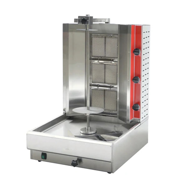 150 Lb. Natural Gas 3-Burner Vertical Doner Kebab Machine - 28,500 BTU