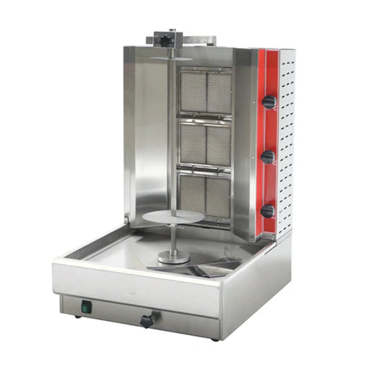 150 Lb. Natural Gas 3-Burner Vertical Doner Kebab Machine - 28,500 BTU