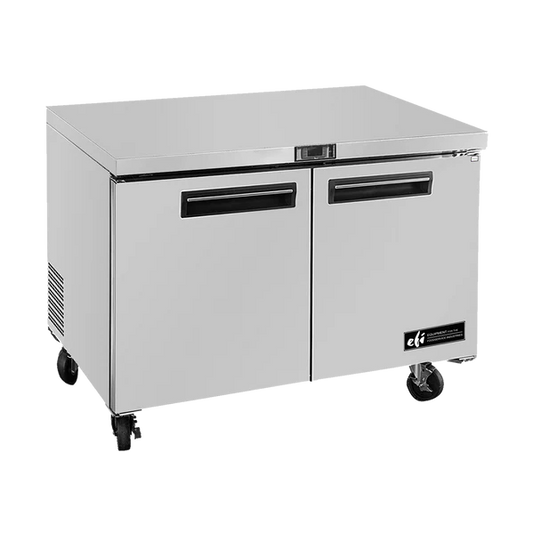 48" 2-Door Stainless Steel Undercounter Refrigerator - 13.4 Cu. Ft.