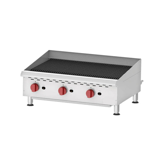 36" Countertop Radiant Gas 3-Burner Charbroiler - 120,000 BTU