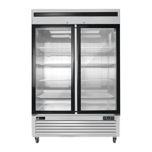 54" Bottom-Mount Glass 2-Door Merchandising Freezer - 44.8 Cu. Ft.