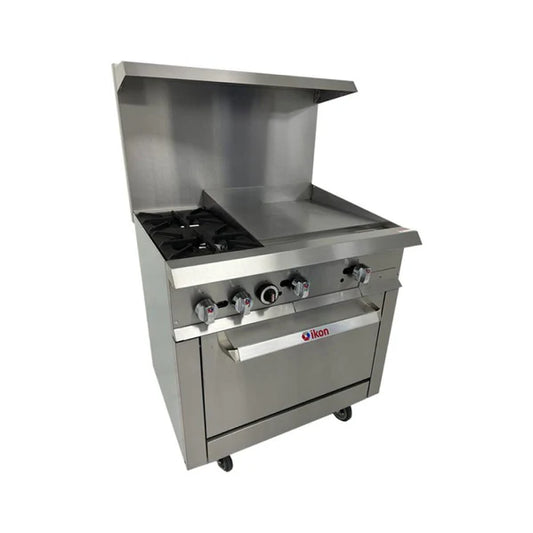 36" Natural Gas 2-Burner Range With 24" Griddle In Manual Control - 153,000 BTU