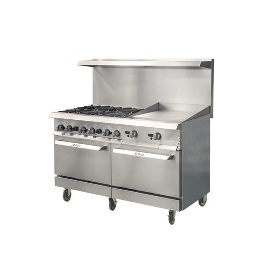60" Natural Gas 6-Burner Range With 24" Griddle In Manual Control - 306,000 BTU