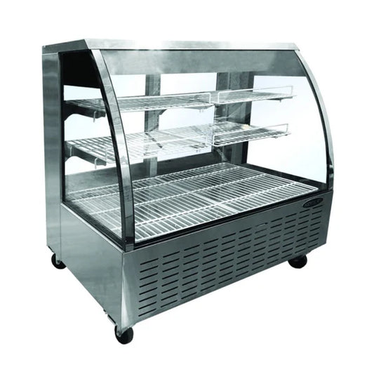 59" Refrigerated Curved Glass Deli and Meat Display Case - 21.5 Cu. Ft.