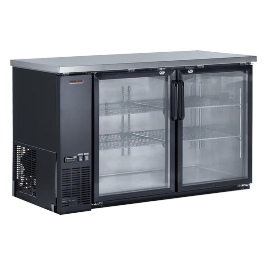 59" Glass 2-Door Back Bar Refrigerator