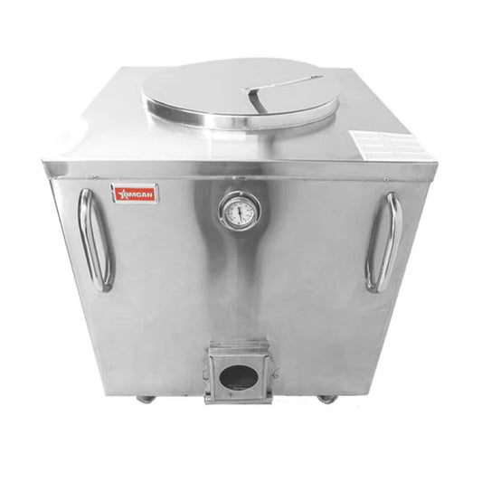 34" x 34" Stainless Steel Tandoor Clay Oven - Charcoal - 47442