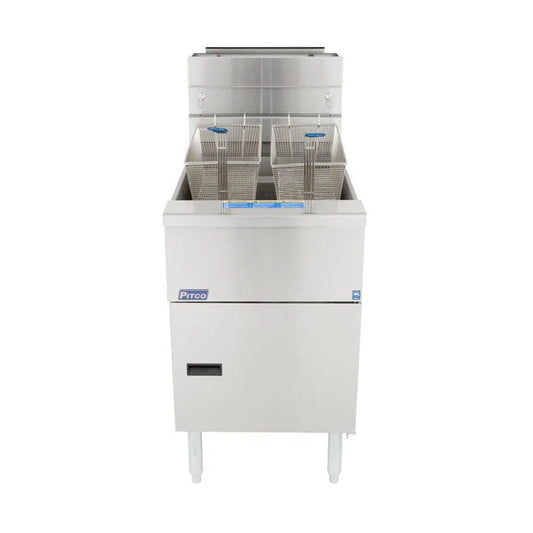 75 Lb. Natural Gas Floor Fryer - 140,000 BTU