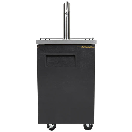 24" 1-Keg Solid Black Direct Draw Beer Dispenser With 1 Tap