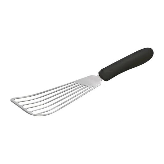 TKP-60 Stainless Steel Slotted Fish Spatula with Black Polypropylene Handle