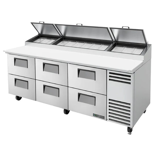 93" 6-Drawer Refrigerated Pizza Prep Table with Alternate Top