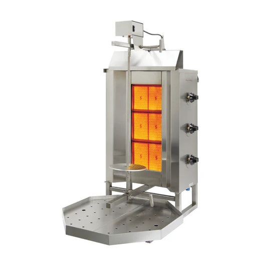 40 Kg. Natural Gas 3 Double Burners Vertical Broiler - 33,268 BTU