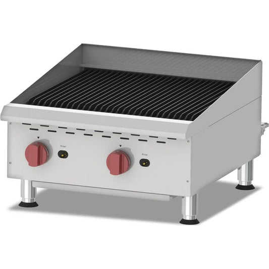 24" Countertop Radiant Gas 1-Burner Charbroiler - 80,000 BTU