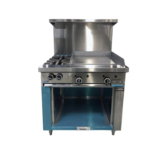 36” Natural Gas 2-Burner Range with 24” Griddle and Storage Base - 102,000 BTU