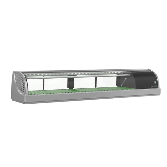 HNC-180BA-L-SLH 71" Curved Glass Refrigerated Left Side Condenser Sushi Display Case