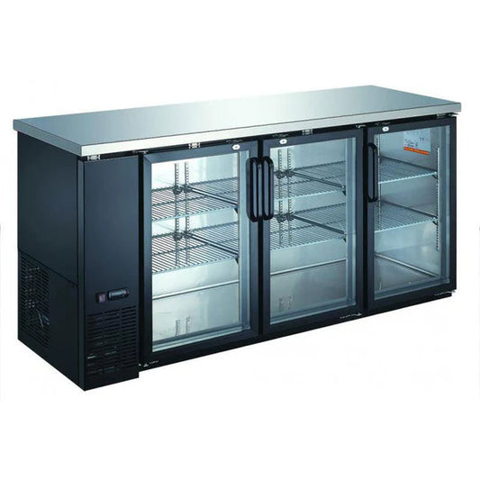 73” Glass 3-Door Back Bar Cooler