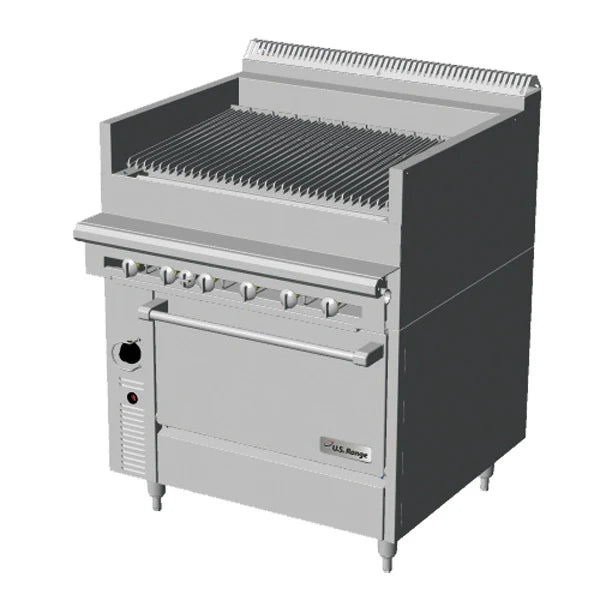 Cuisine Series 36" Radiant Gas Charbroiler With Oven - 148,000 BTU